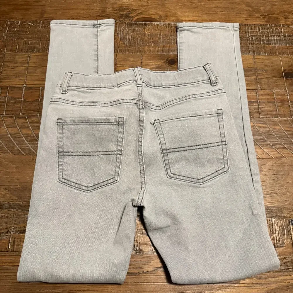 The Children's Place Boys Light Grey Stretch Skinny Jeans Size 12 Light Stains - Picture 4 of 9